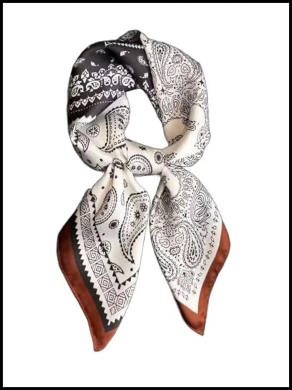 Vintage Satin Silk Scarf for Women Lightweight Square Neck Scarf Head Scarf